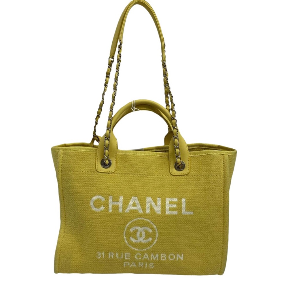 CHANEL Deauville Yellow Small Tote